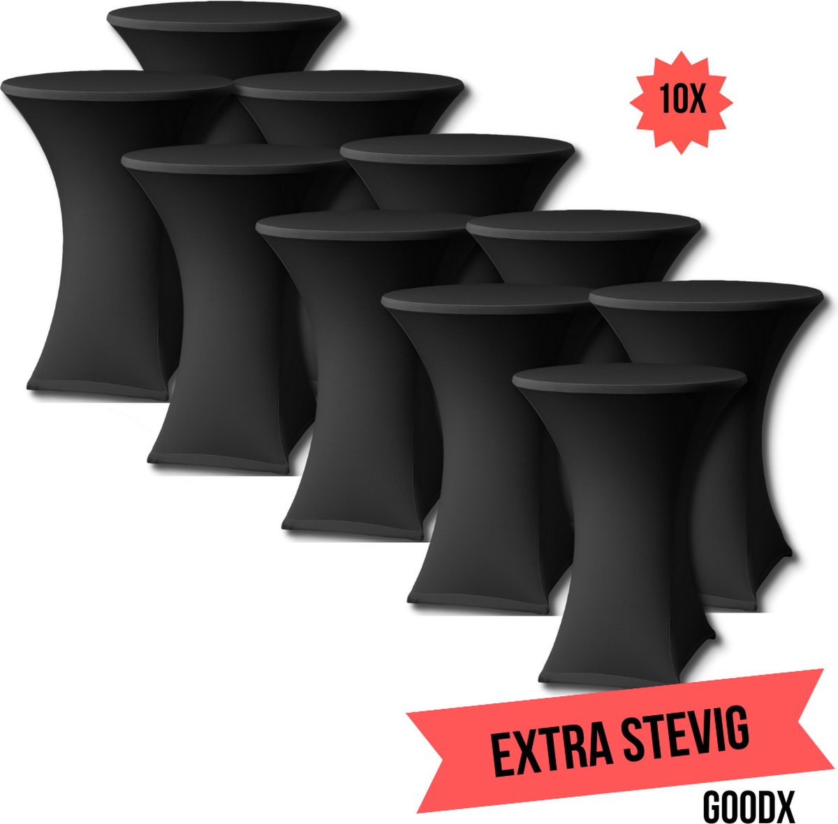   Statafelrok Zwart 10x – ∅80-85 x 110 cm – Stretch 10 stuks –   voor Statafel - Geschikt voor feesten en partijen | Sta Tafel Hoes | Staantafelhoes | Cocktailparty